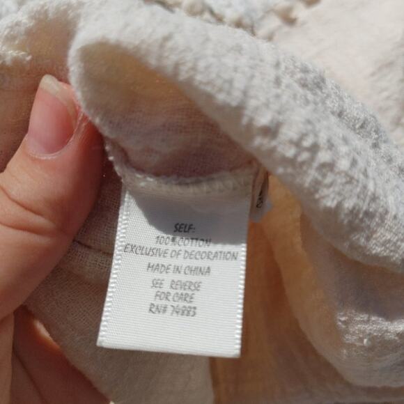 Adiva Size Extra Small XS Light Cream White Crochet Boho Retro Festival Texture - Picture 3 of 10